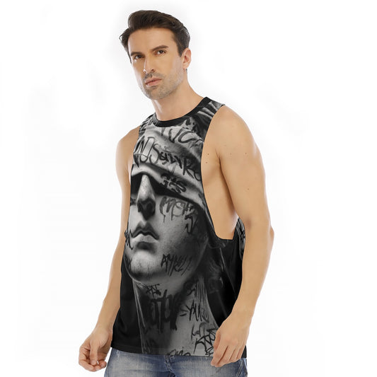All-Over Print Men's O-neck Long Tank Top