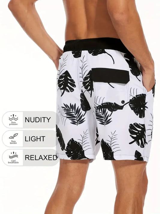 Fashion Trend Harajuku Printed Beach Shorts Quick-Drying Shorts Pants Drawstring Elastic Waist Shorts Summer Men's Pants