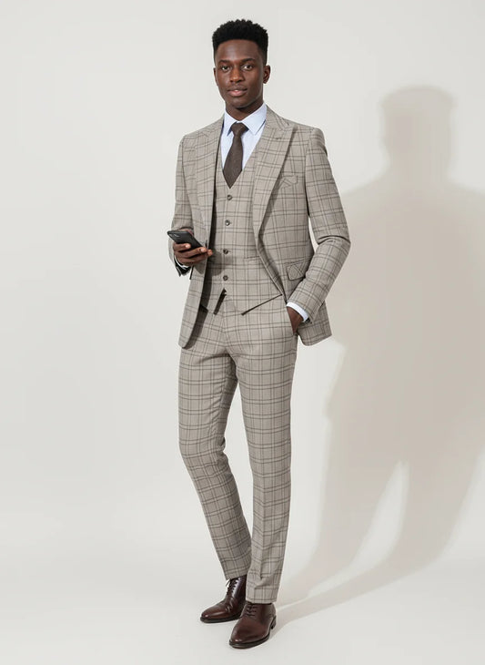 ST Cassy High Quality Plaid suit Formal Business Office Men's Suits Fashionable and Casual evening gown